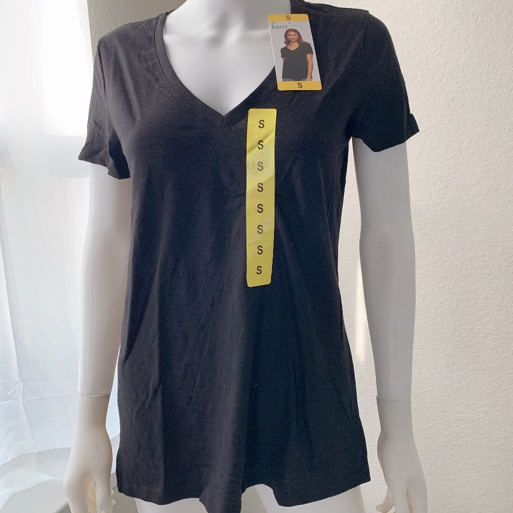 Felina Signature Ladies'  V-Neck Tee, Black , Size S & M